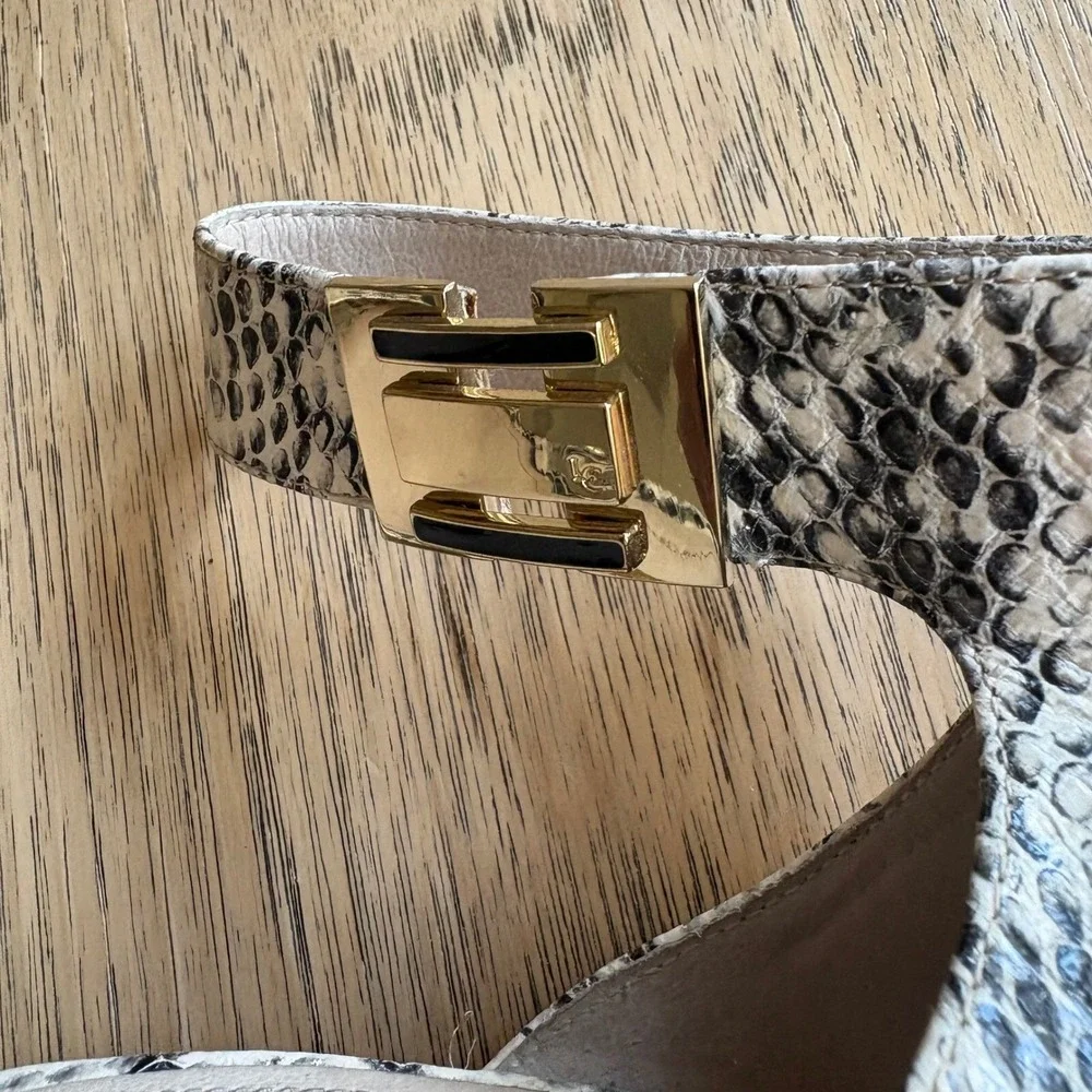 $150 LOUISE ET CIE Gordon Python Snakeskin Leather Stiletto Heels SIZE 10M EUC - Picture 12 of 15